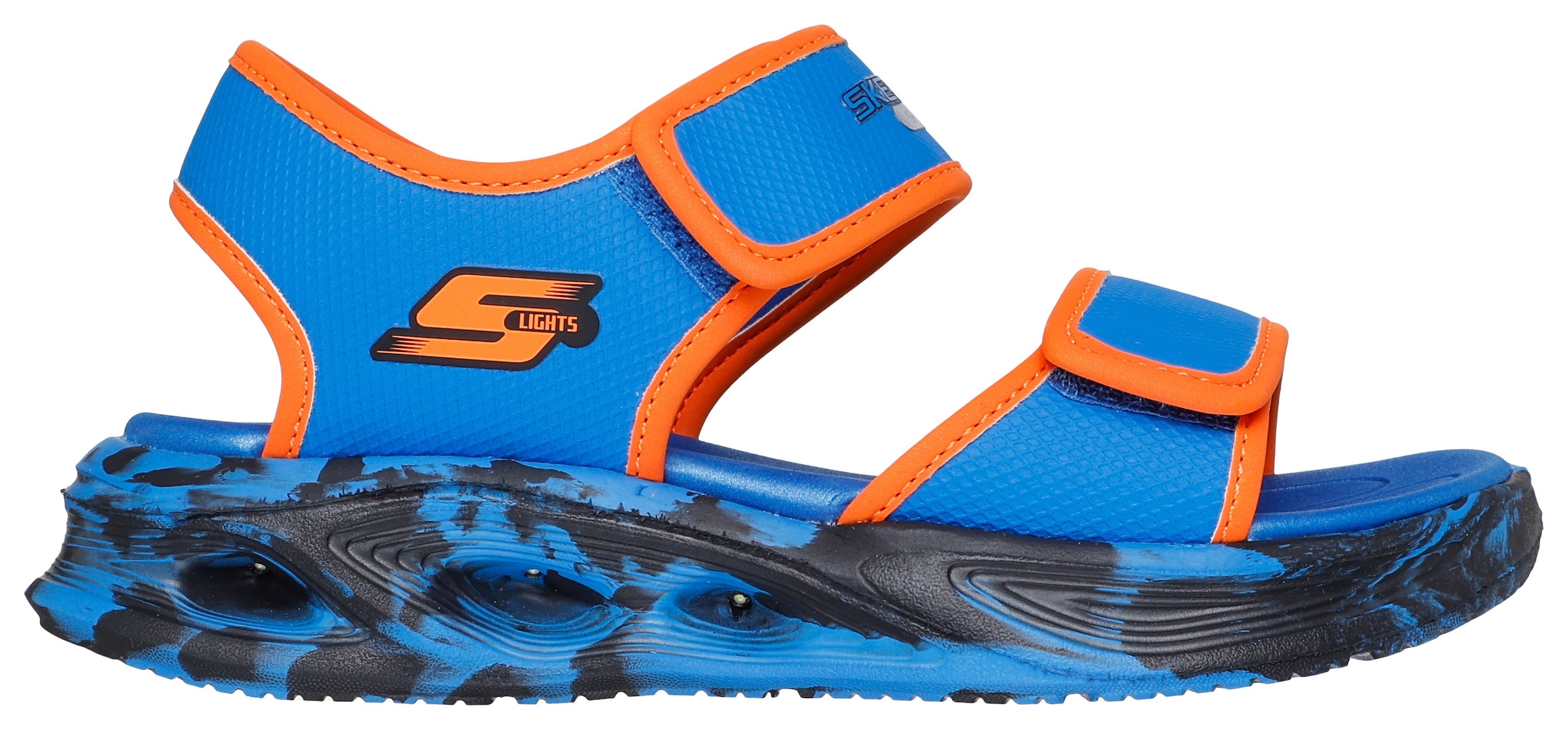 Skechers Sandale »SOLA GLOW SANDAL«, Sandale mit Klettverschluss+Blinkfunk., Größenschablone zum Download