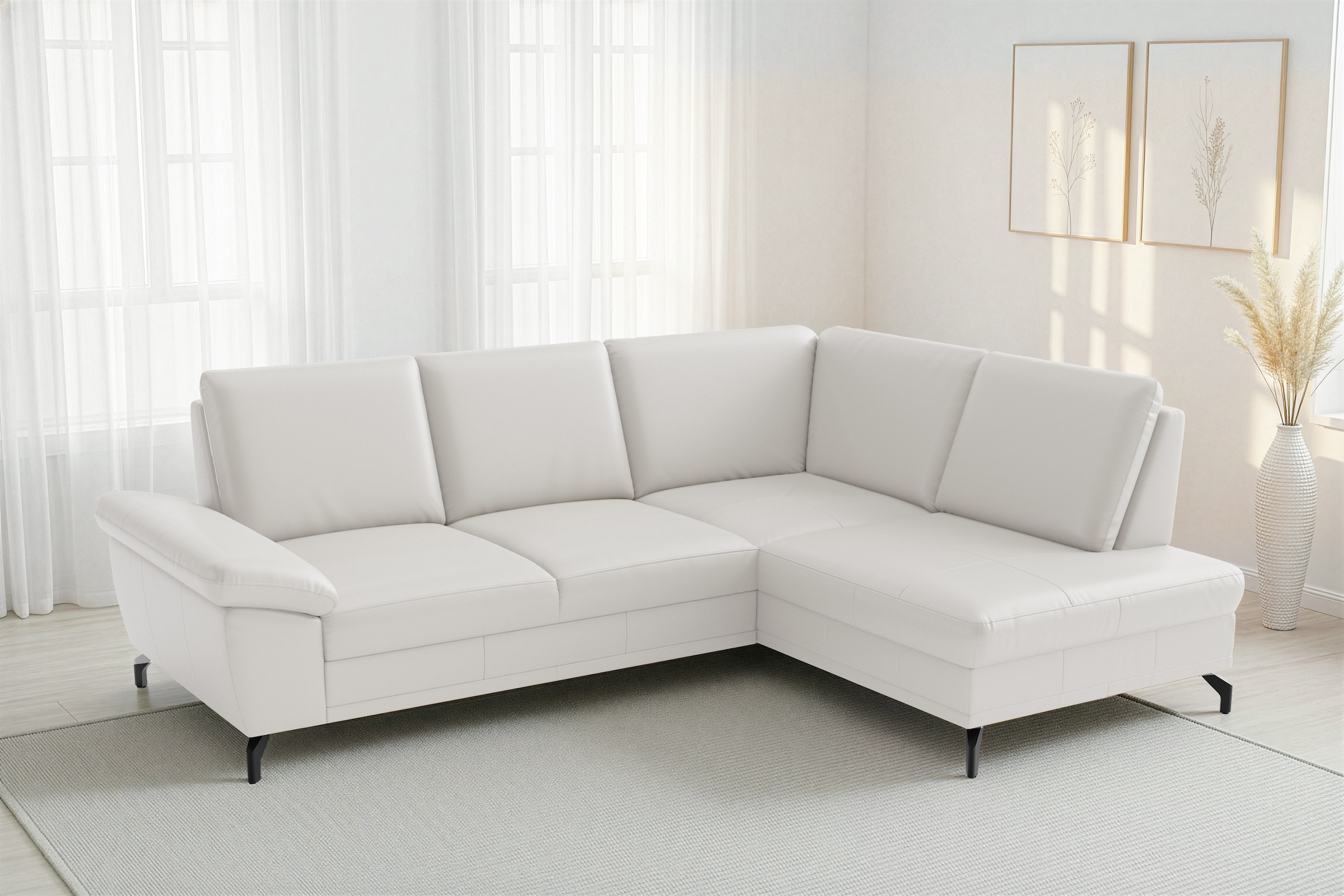 sit&more Ecksofa "Chelsea L-Form, B: 249 cm, Armteil- & Sitztiefenverstellung, Leder" optional mit Schlaffunktion und Bettkasten