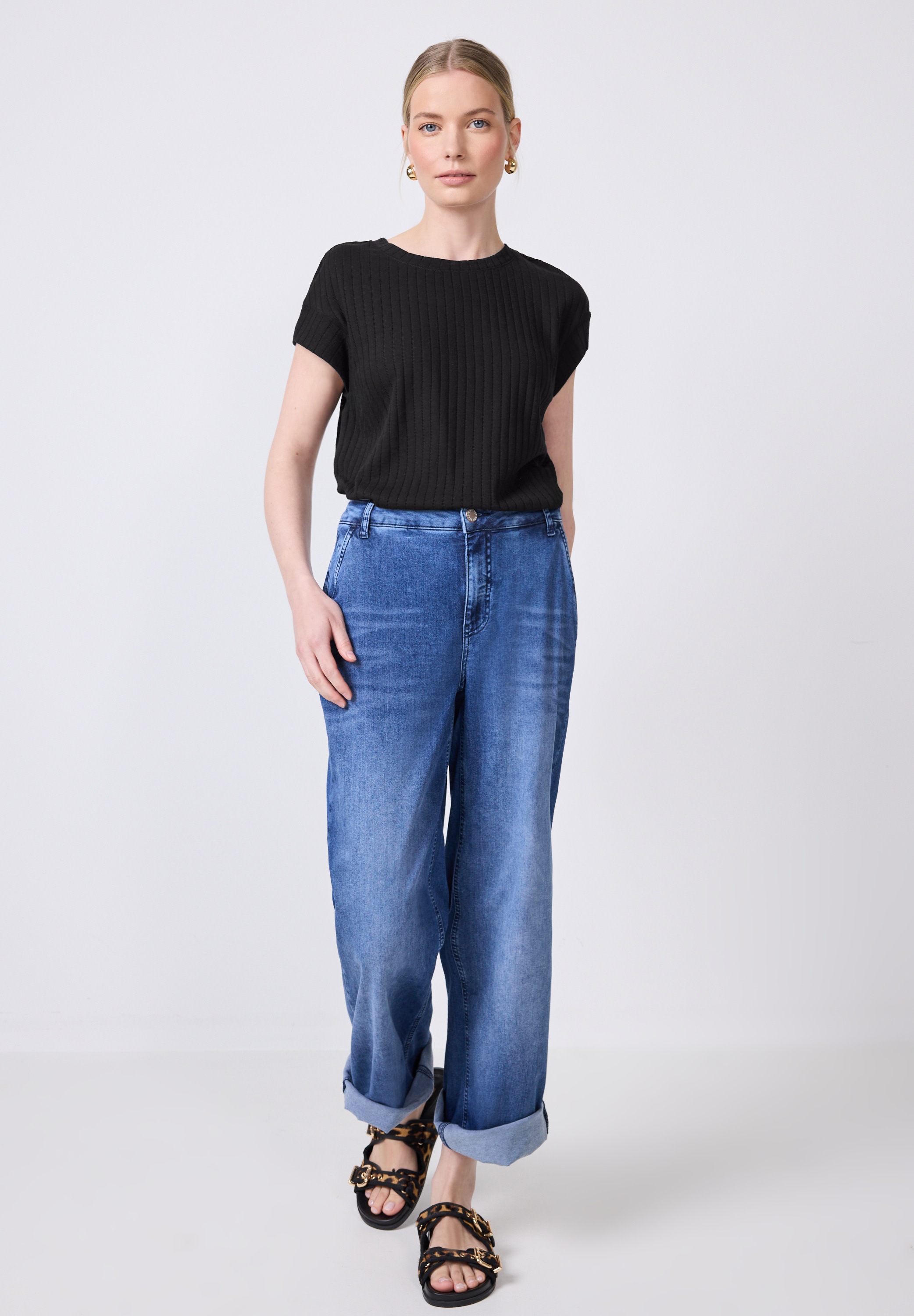 STREET ONE STUDIO T-Shirt, aus softem Materialmix