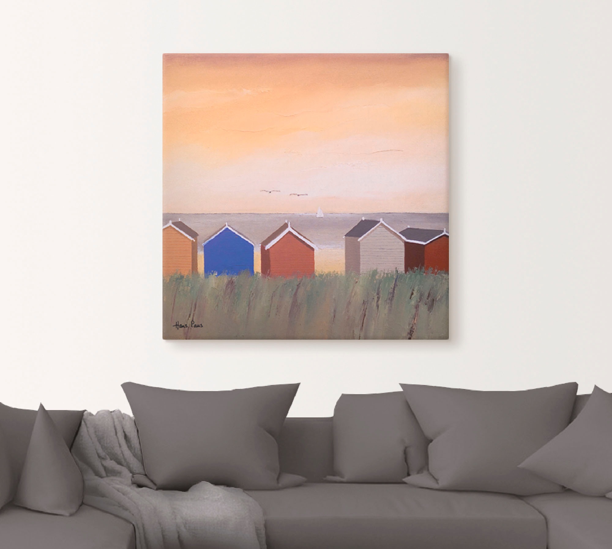 Artland Wandbild »Strandhäuser II«, Strand, (1 St.), als Leinwandbild, Wandaufkleber in verschied. Größen