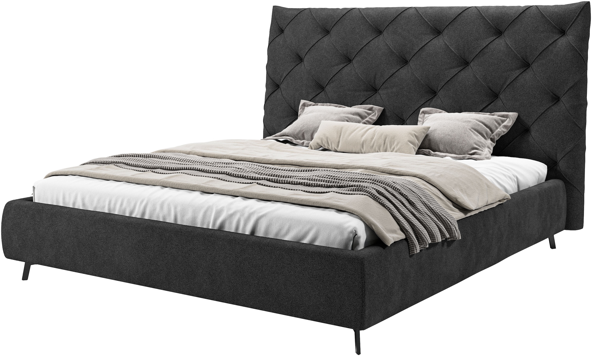 Home affaire Polsterbett "Maxime, in 4 Breiten bis 200cm, auch in Leder" Kopfteilhöhe 143 cm, belastbar bis 280 kg, auch in Überlänge 220cm
