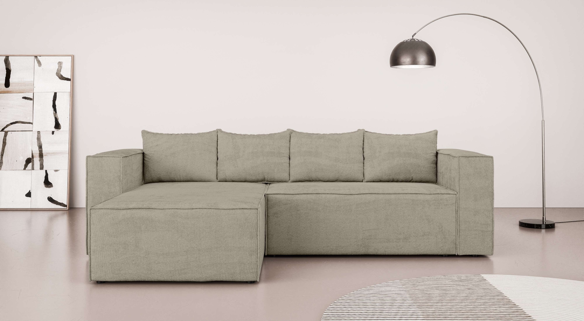 Home affaire Ecksofa "LINCOLNVILLE mit Bettfunktion und Bettkasten, Maße B/ günstig online kaufen