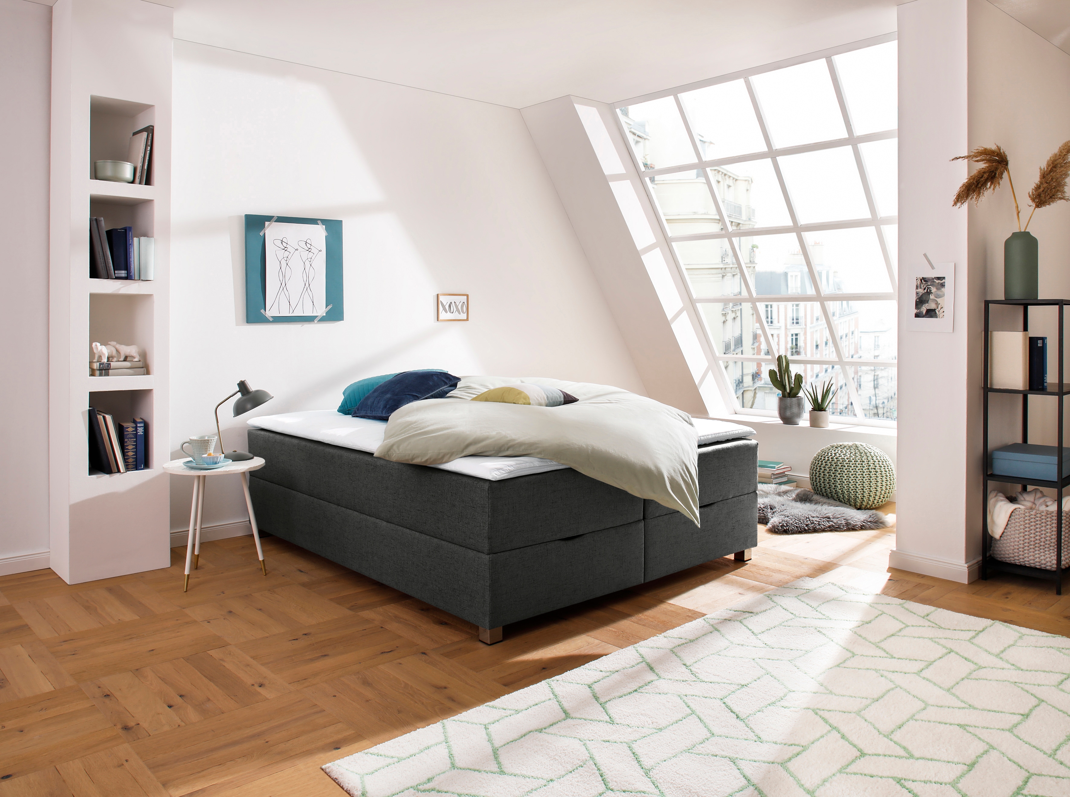 Home affaire Boxbett "Alexis" ohne Kopfteil - ideal für Räume mit Dachschrägen; in 4 Breiten