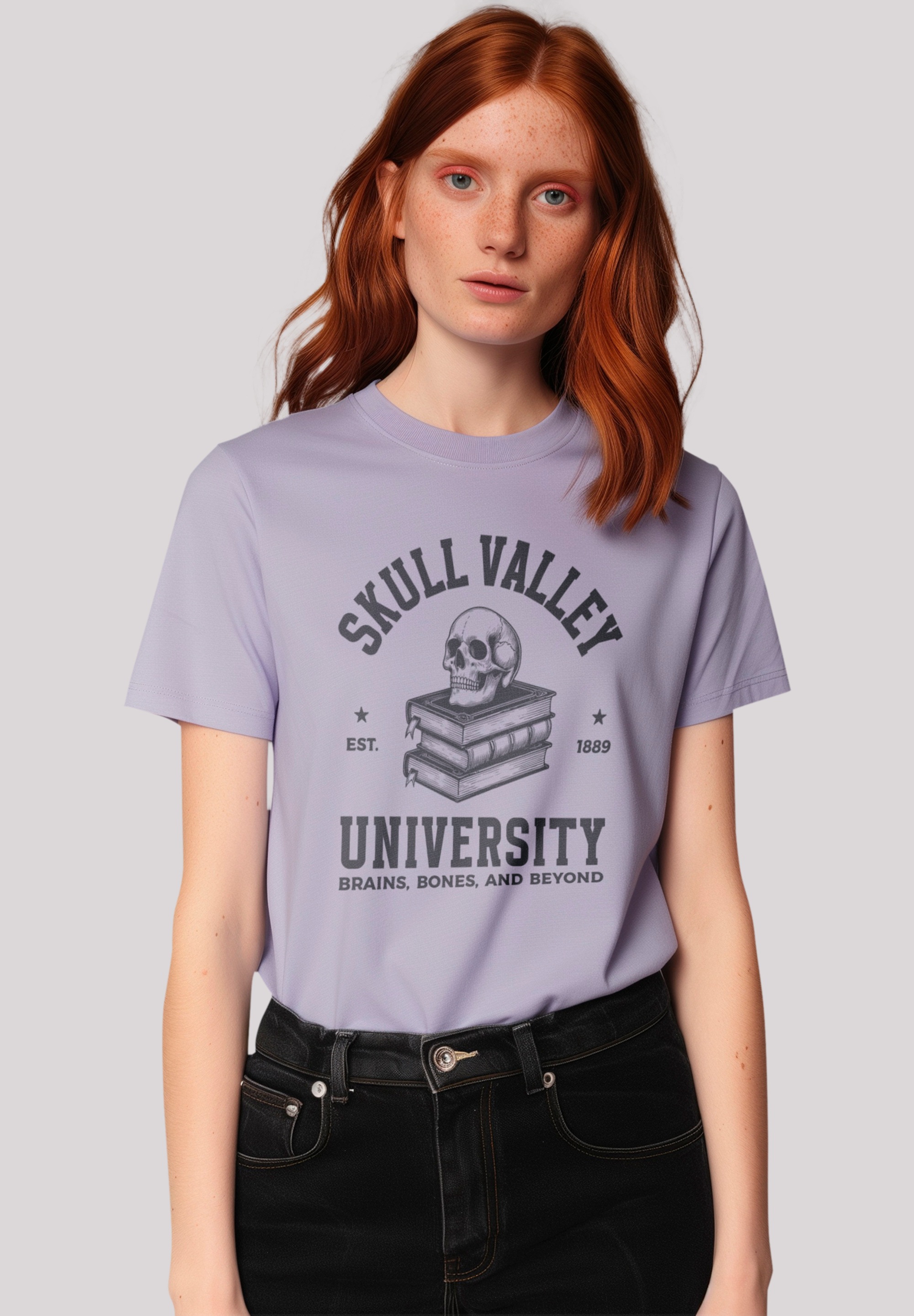 T-Shirt »Halloween University skull valley«, Premium Qualität, Unisex Schnitt