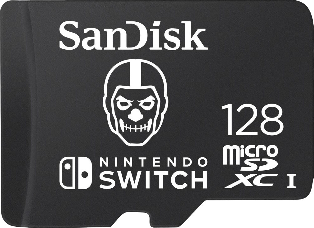 SANDISK Speicherkarte "microSDXC Extreme 128GB Fortnite Edition, Skull Trooper", 128 GB, schwarz, Speicherkarten