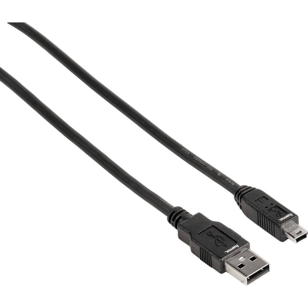 Hama USB-Kabel »USB 2.0 Anschlusskabel, A-Stecker - mini-B-Stecker B5 Pin, 1,8 m«, USB 2.0 Mini-B-USB Typ A, 180 cm