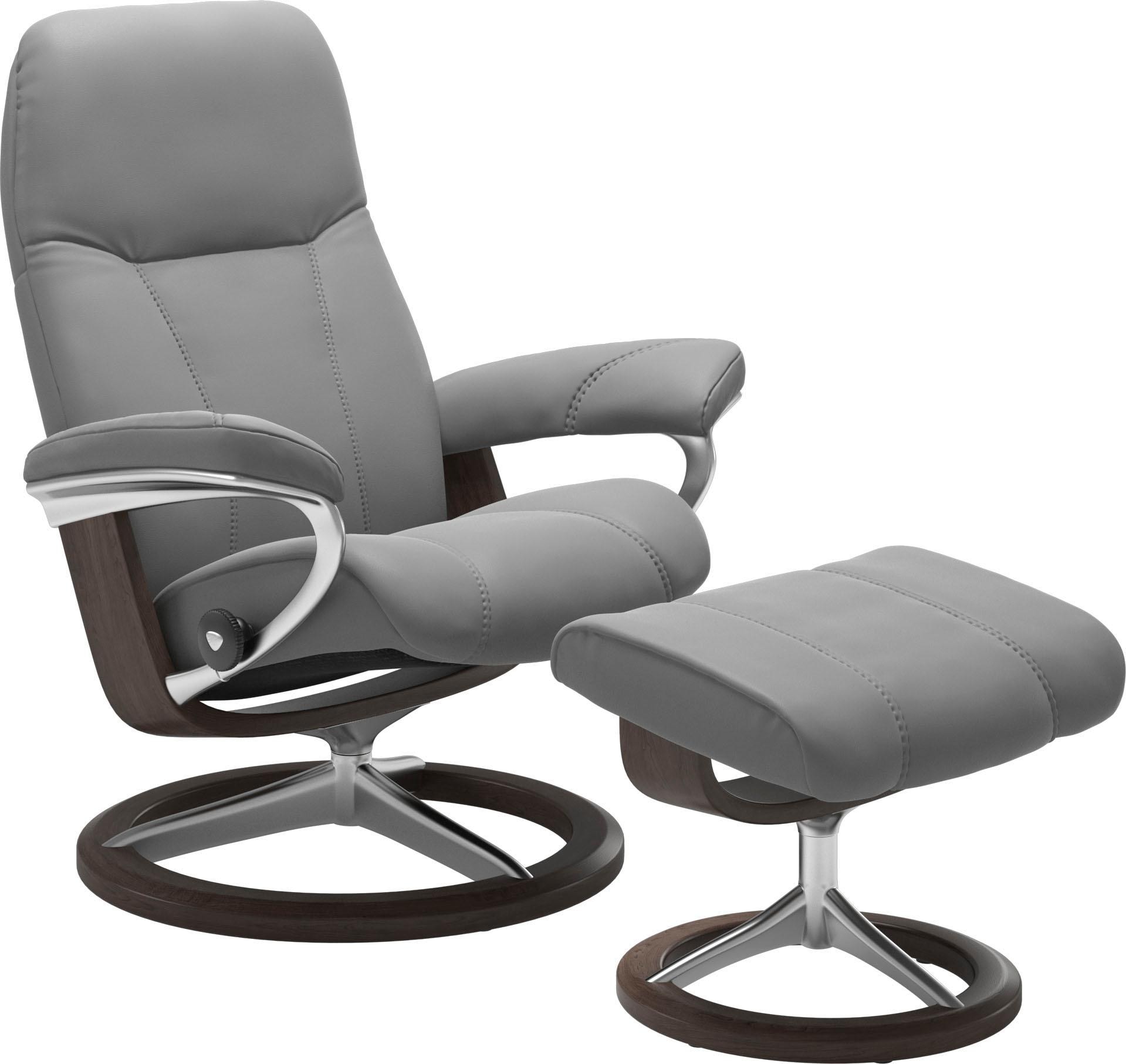 Stressless Relaxsessel "Consul" Set, Relaxsessel mit Hocker, mit Hocker, mit Signature Base, Größe S, Gestell Wenge