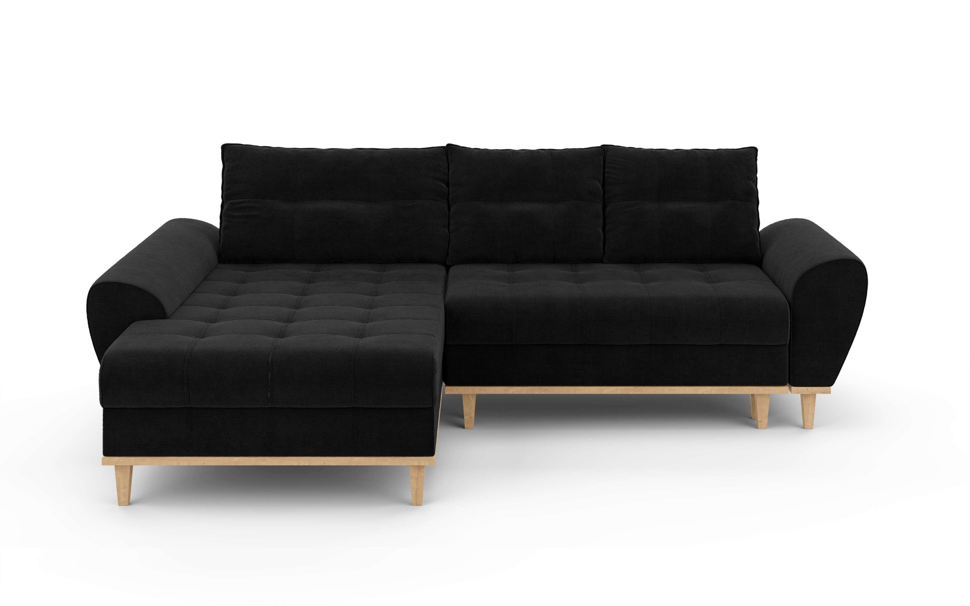 Home affaire Ecksofa »Ahrdorf mit Bettfunktion und Bettkasten, Maße: B/H/T 268/86/175 cm«, L-Form mit 3 Rückenkissen und moderne gerundete Armlehnen