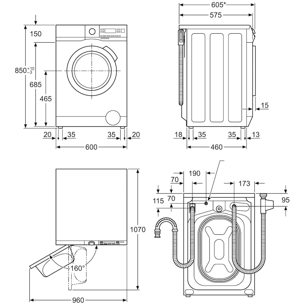 AEG Waschmaschine, Serie 6000, L6FB480FL, 8 kg, 1400 U/min, Hygiene-/ Anti-Allergie Programm mit Dampf