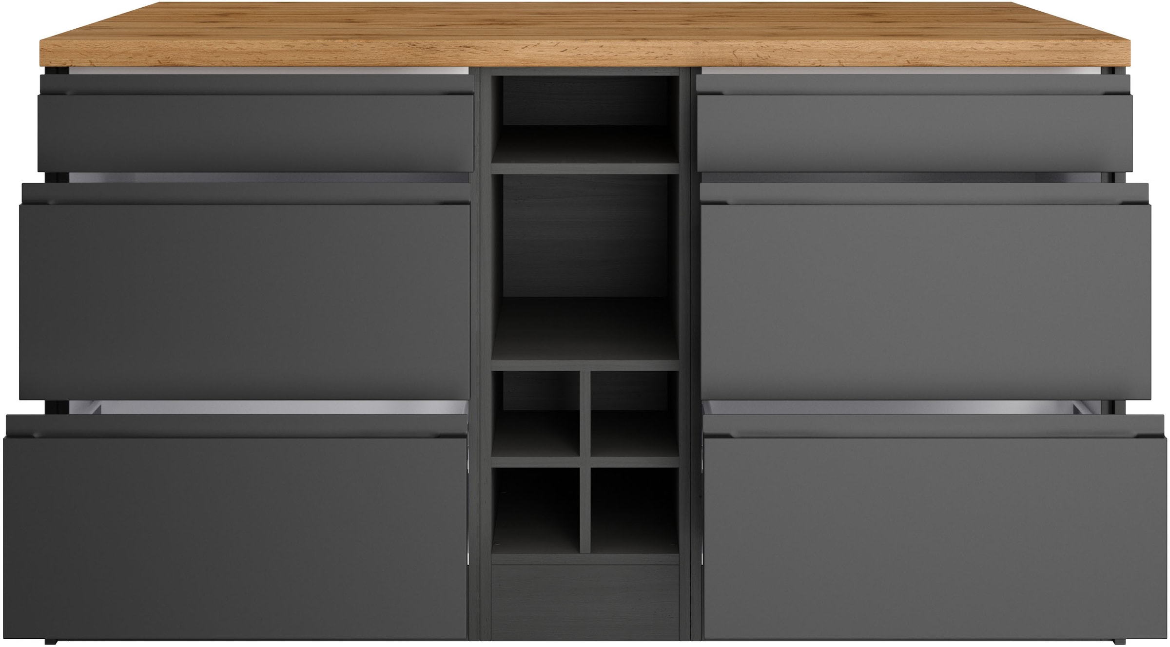 KOCHSTATION Kücheninsel »KS-Bruneck, Breite 153 cm«, MDF-Fronten, Arbeitsplatte 38mm stark