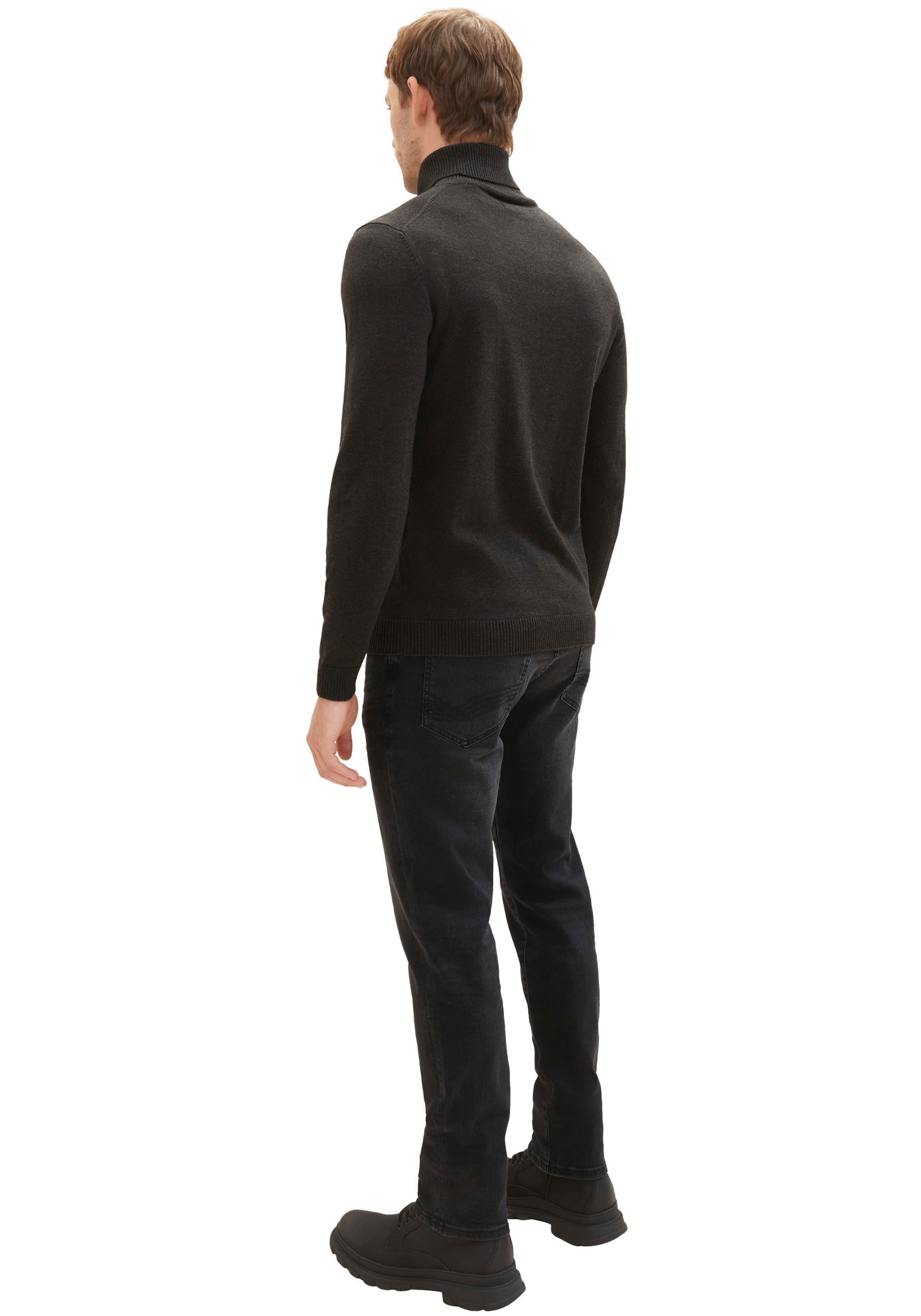 Tom Tailor Herren Jeans JOSH - Slim Fit - Schwarz - Used Dark Stone Black D günstig online kaufen