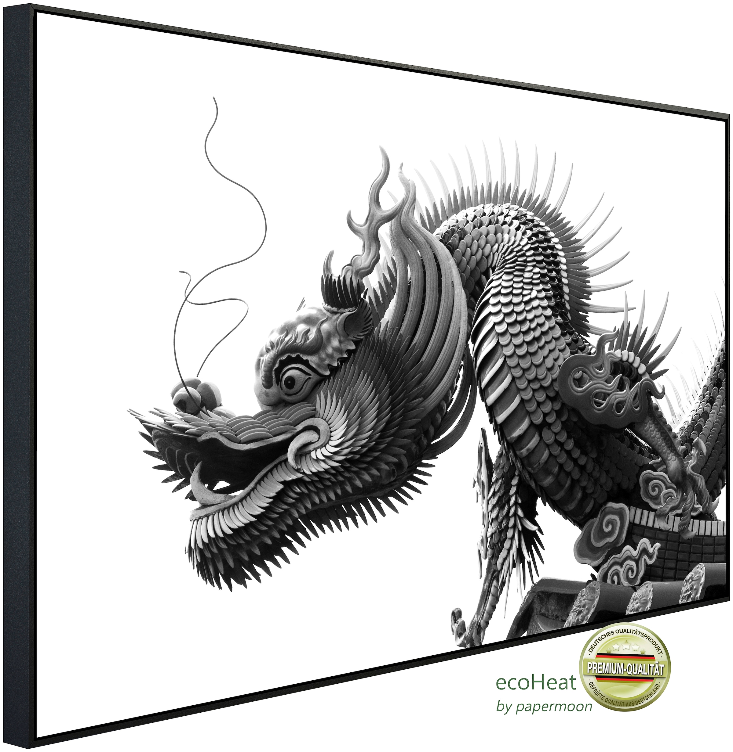 Papermoon Infrarotheizung »Chinesischer Drache Schwarz & Weiß«, sehr angenehme Strahlungswärme