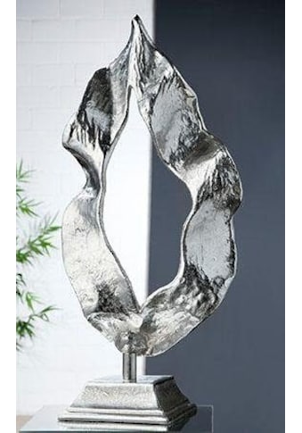 GILDE Dekoobjekt »Skulptur Flamme, silber«, (1 St.), Höhe 56 cm, aus Metall, Wohnzimmer kaufen