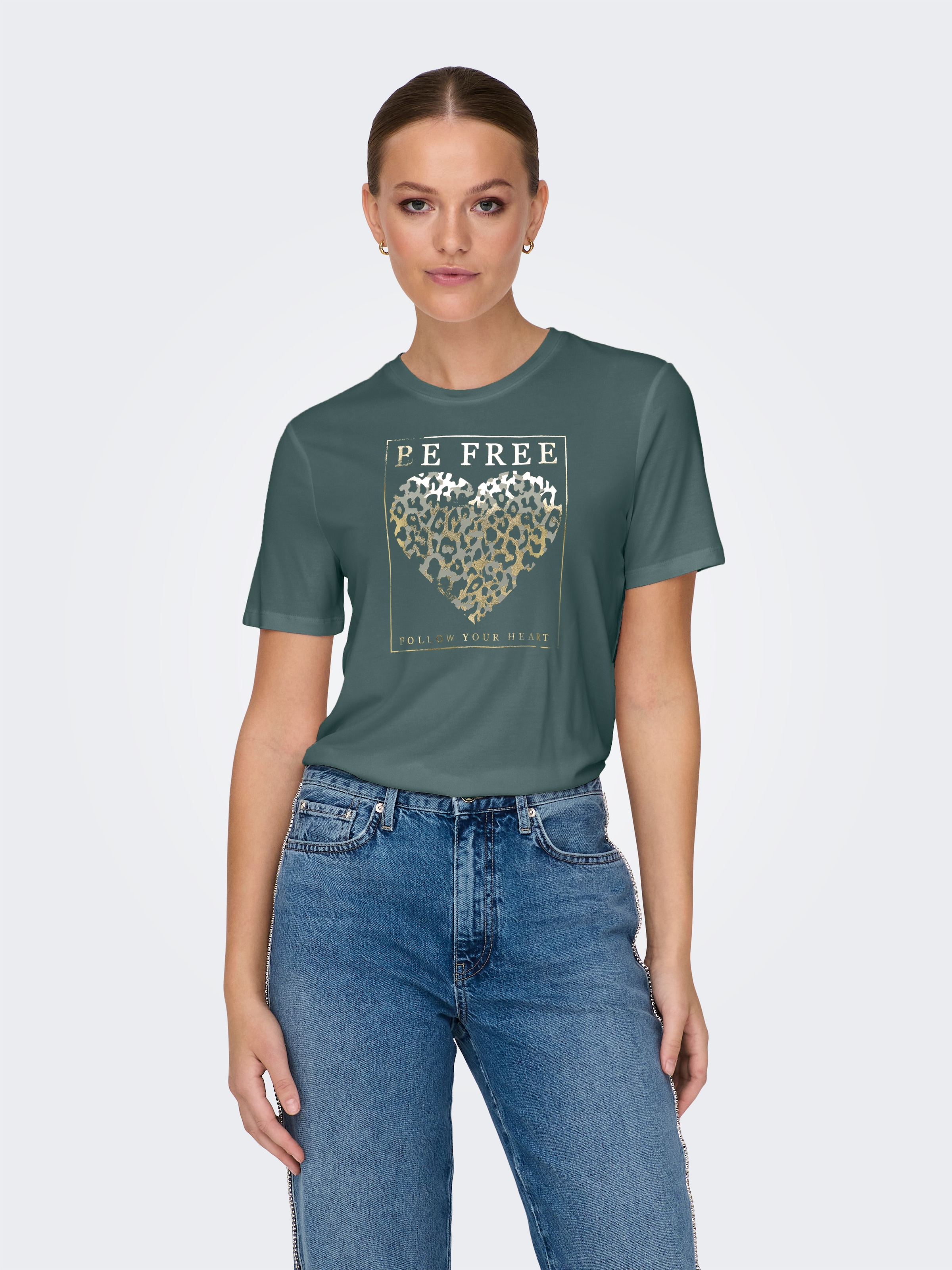 ONLY Kurzarmshirt "ONLFREE LIFE MODAL S/S ATELIER TOP JRS" Materialmix, Run günstig online kaufen