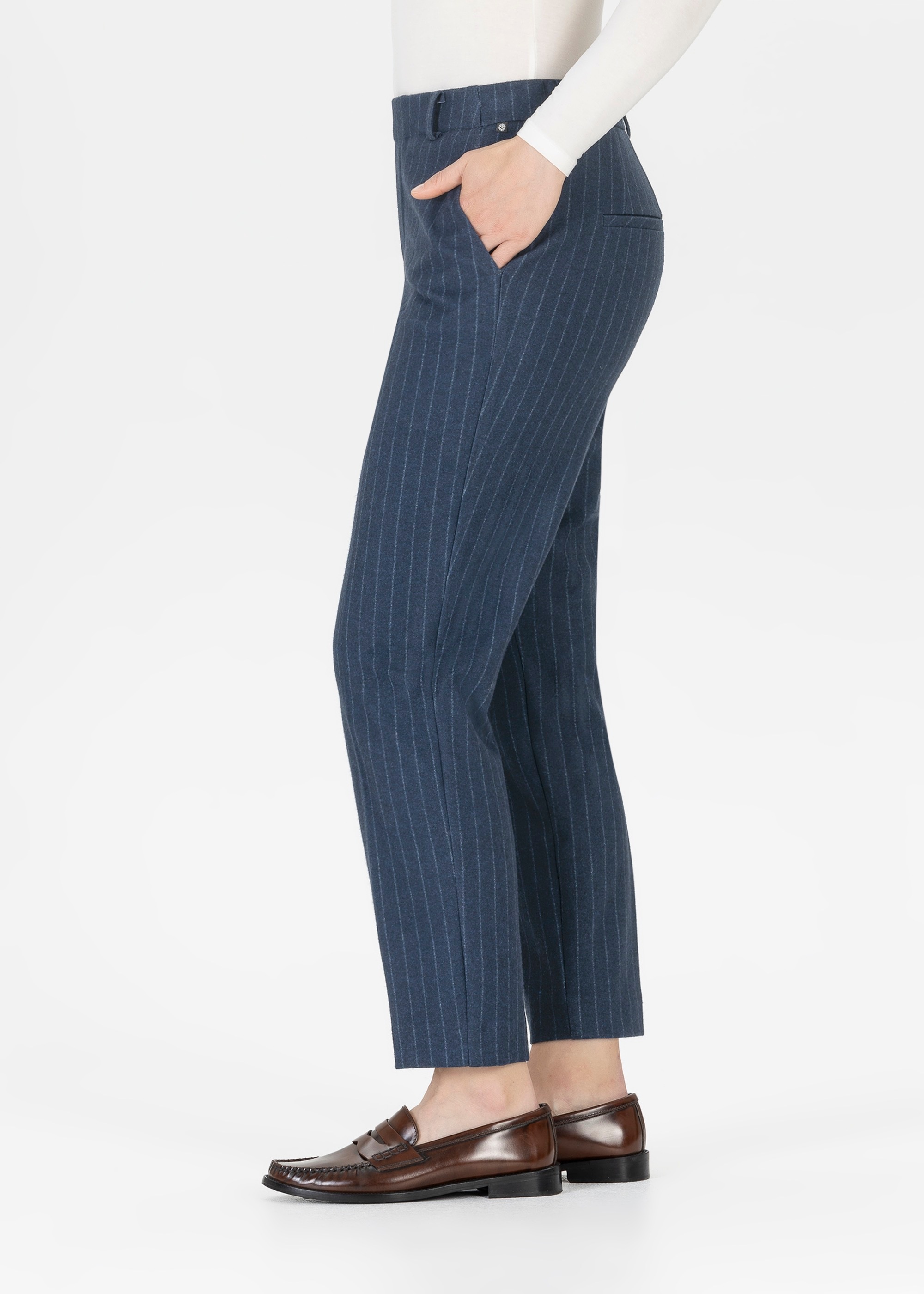 Thumbnail - Stehmann Stoffhose mit Nadelstreifen, aus Viskose und Elasthan