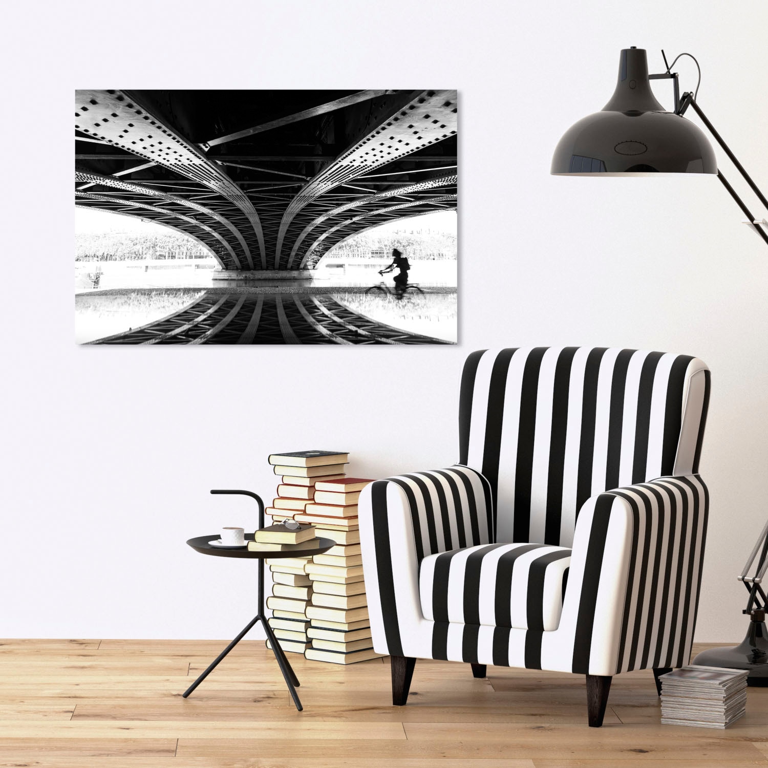 queence Acrylglasbild »Brücke«, Elemente der Architektur-Brücken-Schwarz-Weiß, Fine Art-Print in Galeriequalität