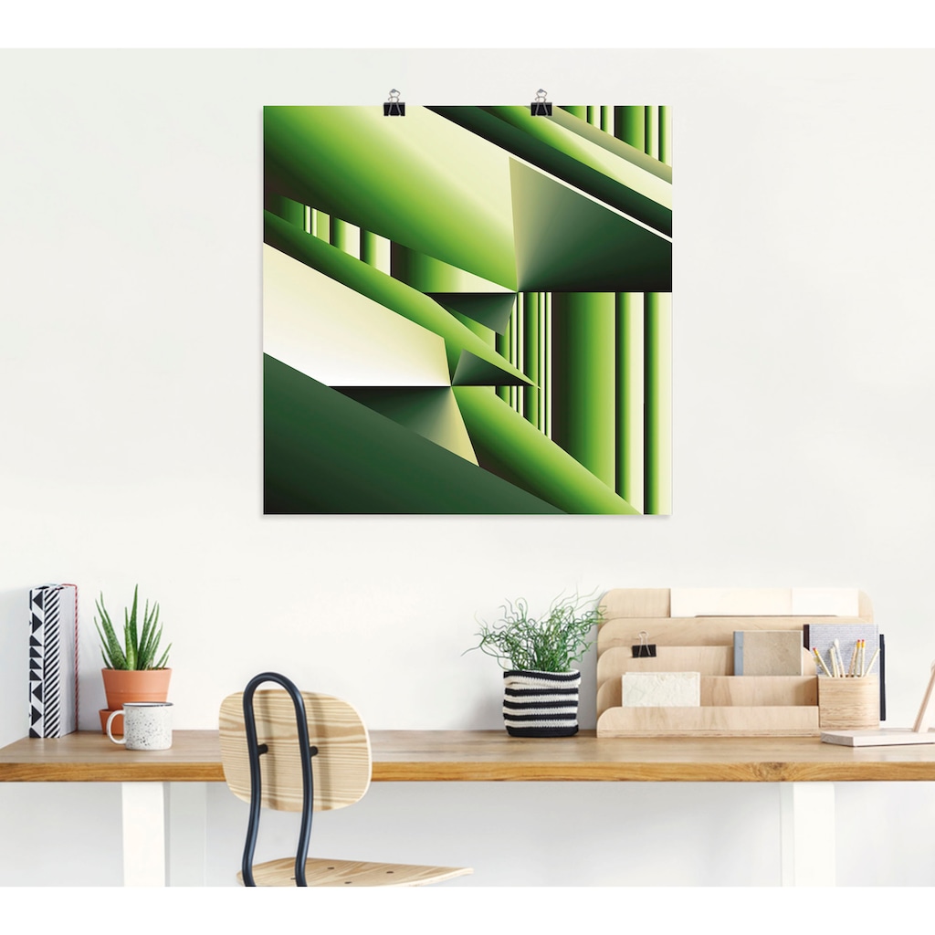 Artland Poster »Grüner Bambus Modern Art«, Muster, (1 St.), als Alubild, Leinwandbild, Wandaufkleber oder Poster in versch. Größen
