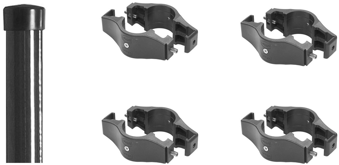 KRAUS Zaunpfosten "Dino-Z42", Komplett Zaunpfosten ØxH: 4,2x200 cm inkl. Befestigungsschelle