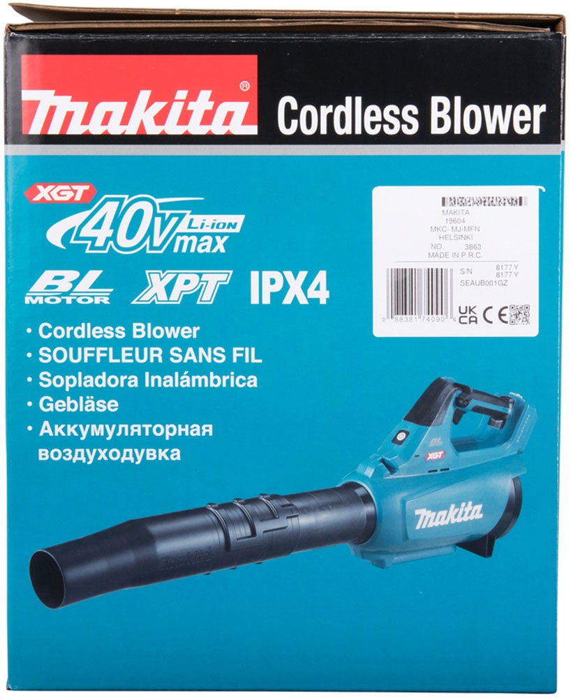 Makita Akku-Gebläse »»UB001GZ« 40V max., 0-960 m³/h, ohne Akku und Ladegerät« leistungsfähig mit geringen Gewicht von nur 3,9 kg inkl. Akku