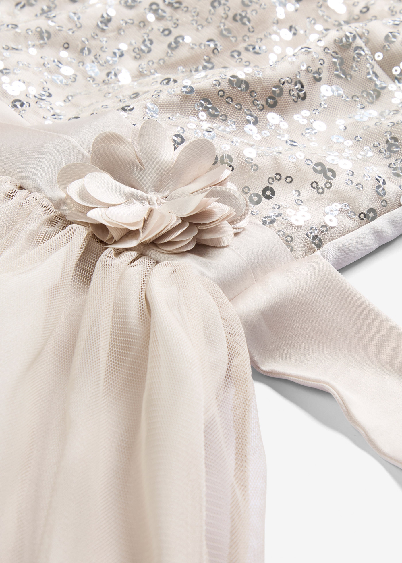 bonprix Midikleid für festliche Anlässe, Regular Fit, mehrlagiger Rockteil mit Falten