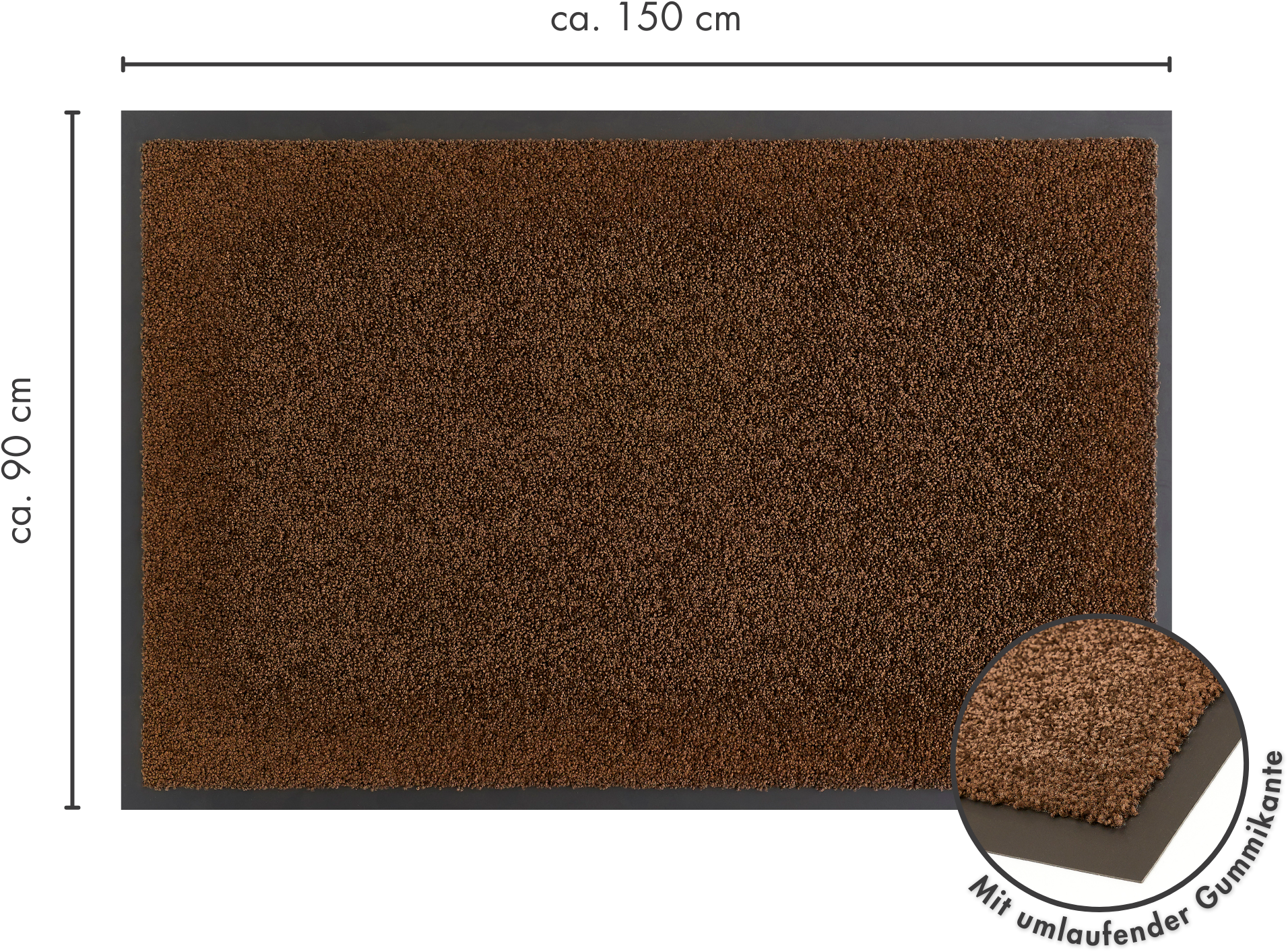 my home Fußmatte »Emil, Made in Netherlands«, rechteckig, 6 mm Höhe, Schmutzfangmatte, Uni Farben, rutschhemmend, pflegeleicht