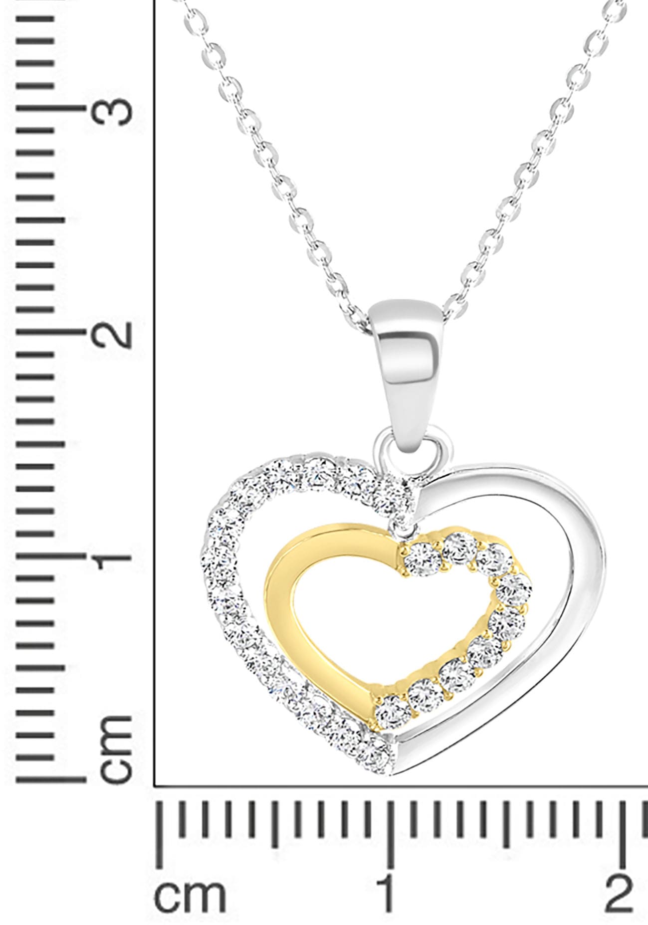 Firetti Kette mit Anhänger »Schmuck Geschenk Silber 925 Halsschmuck Halskette Ankerkette Herz«, mit Zirkonia (synth.)
