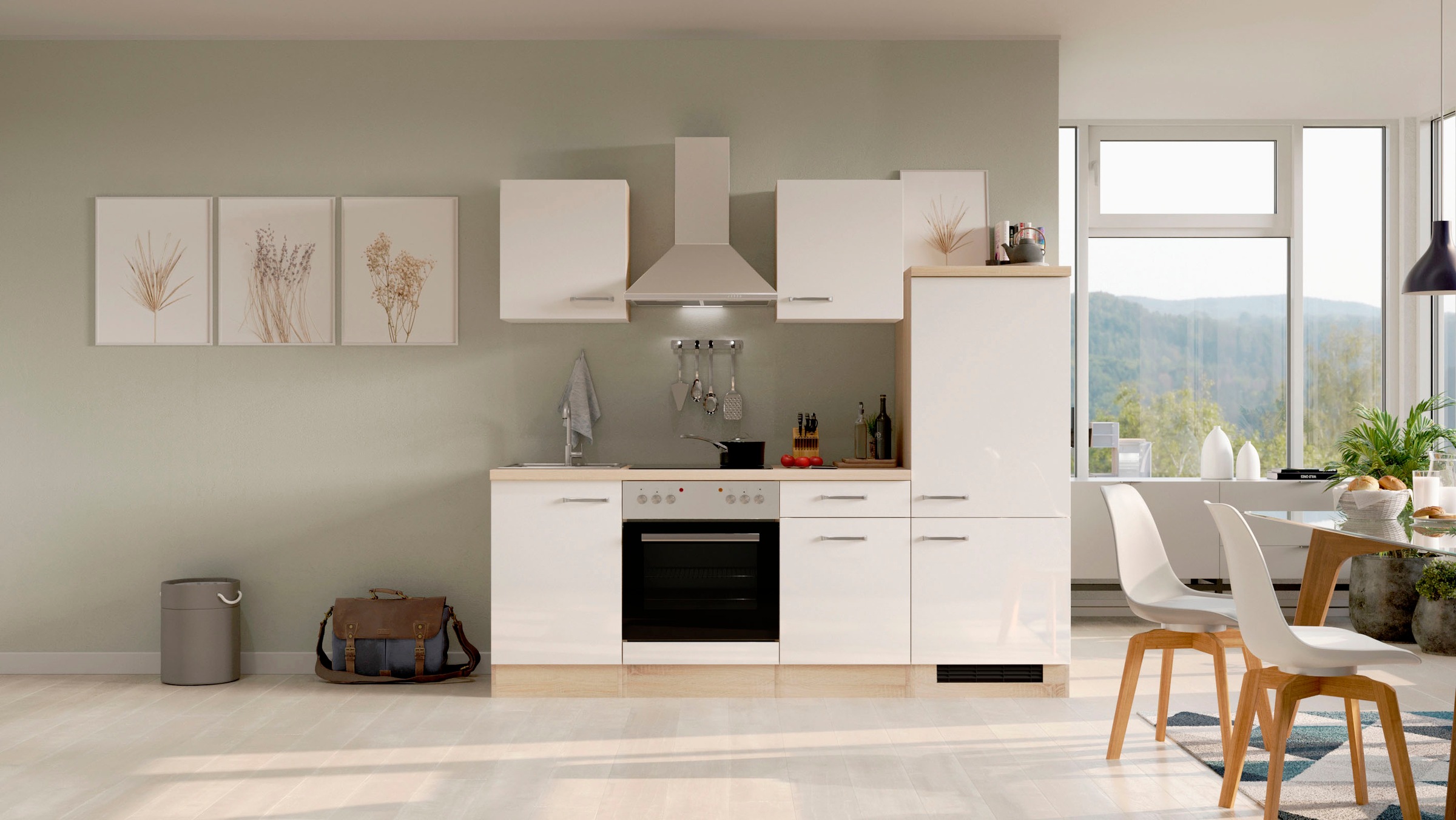 Flex-Well Küchenzeile "Florenz" wahlweise mit E-Geräten, Gesamtbreite 220 c günstig online kaufen