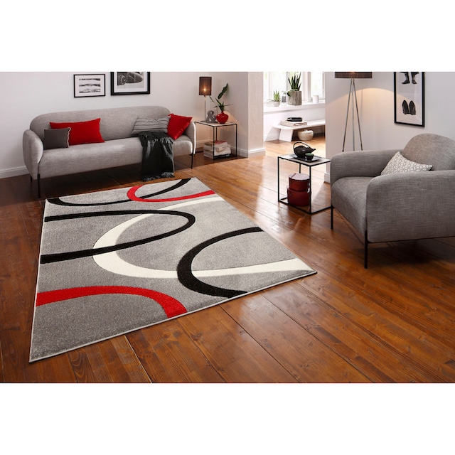 my home Teppich »Bill«, rechteckig, mit handgearbeitetem Konturenschnitt,  Kurzflor, elegant, 3D-Design | BAUR