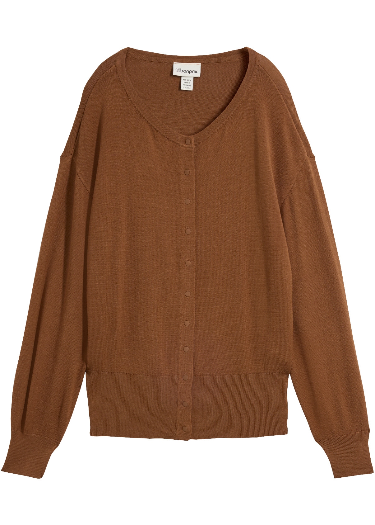 bonprix Strickjacke Feinstrickjacke, mit Knopfleiste, lässig geschnitten, Langarm