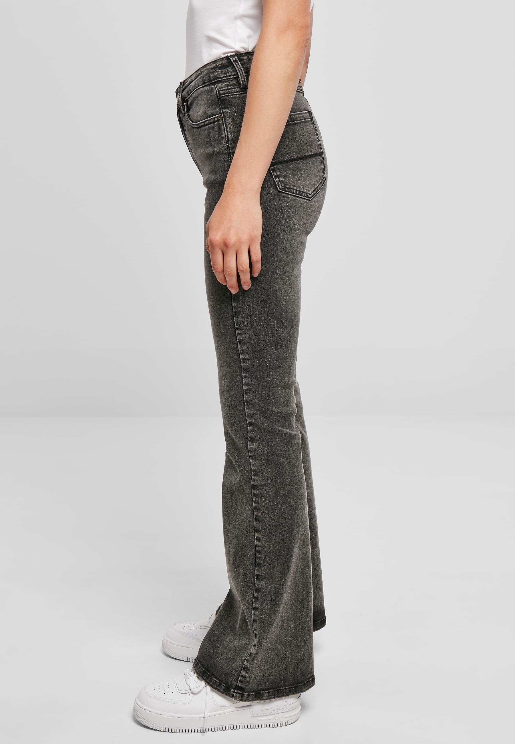 URBAN CLASSICS Bequeme Jeans »Urban Classics Damen Ladies High Waist Flared Denim Pants«, (1 tlg.)