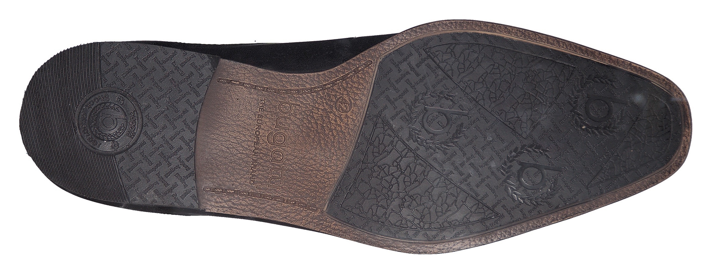 bugatti Schnürschuh, Blockabsatz, Abendschuh, Festtagsschuh mit Logoprägung an der Ferse