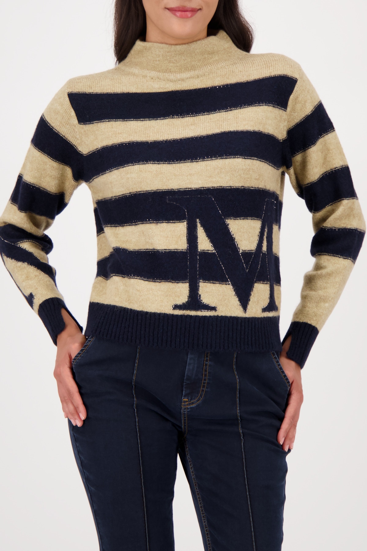 Monari Strickpullover "Pullover Ringel", Regular fit mit Rundhalsausschnitt günstig online kaufen