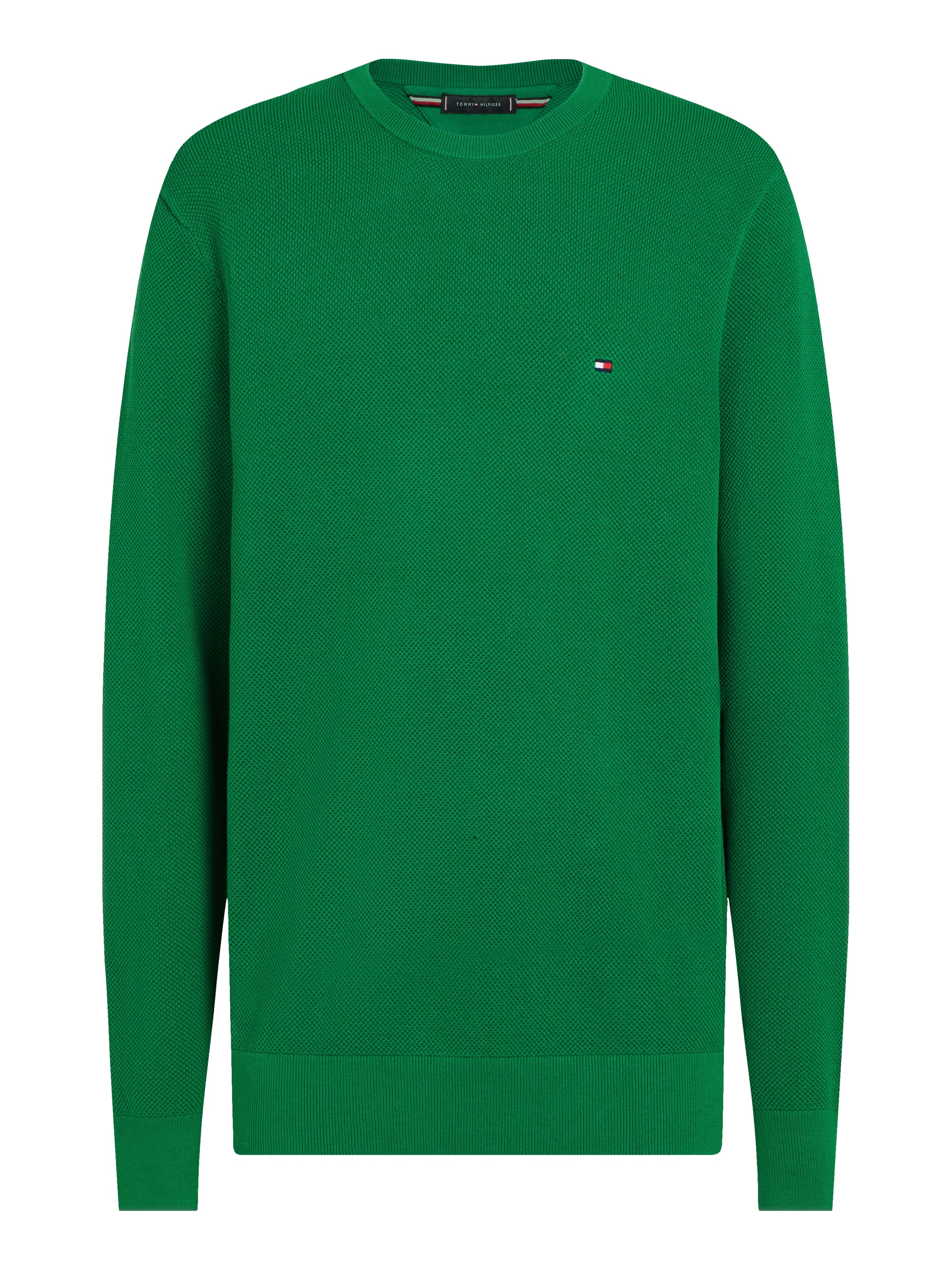 Tommy Hilfiger Rundhalspullover »ESSENTIAL STRUCTURE CREW NECK mit Struktur und Label« unifarben, casual, regular fit, Baumwolle, Rundhals