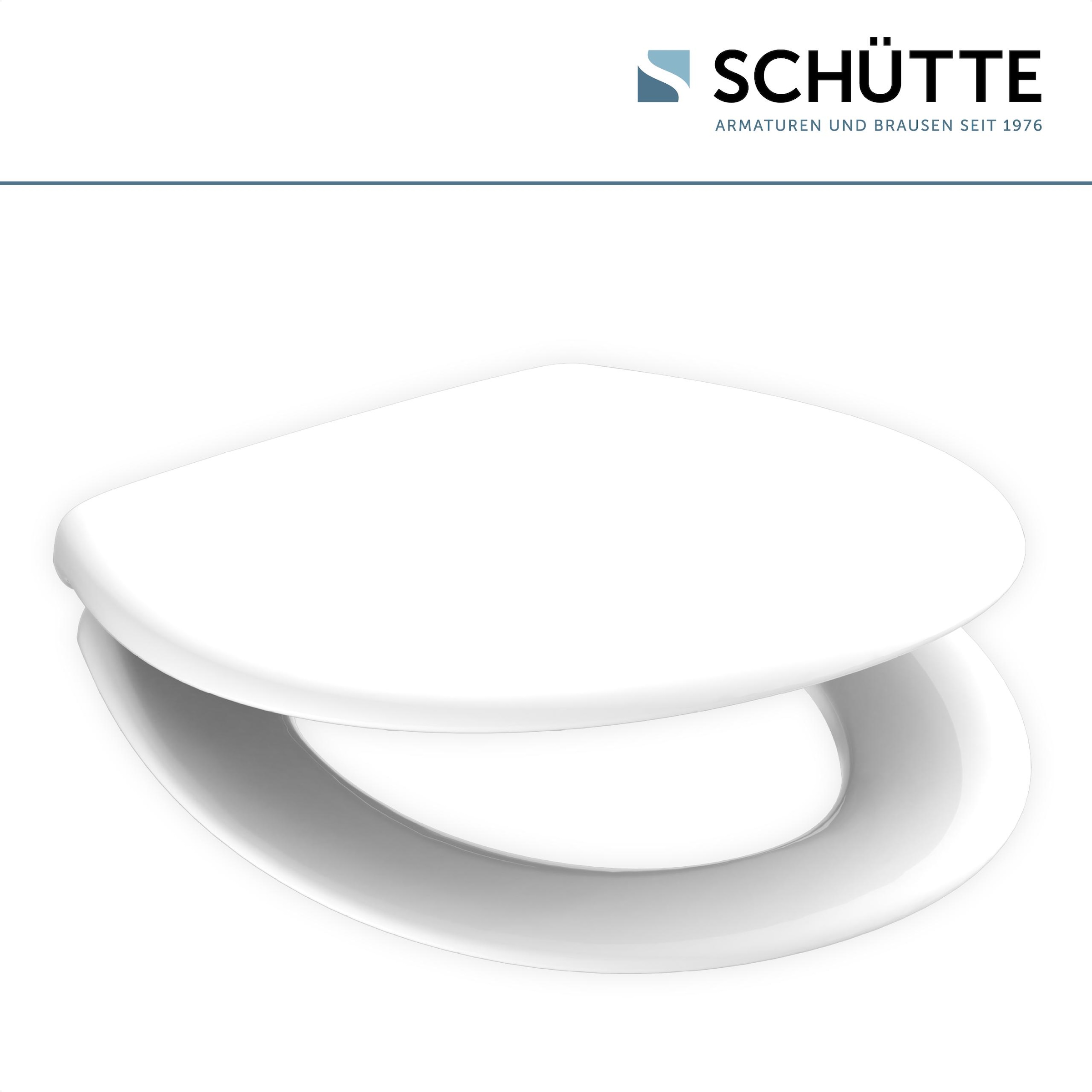 Schütte WC-Sitz »Duroplast, WHITE PRO 1«, (WC-Sitz, Befestigungsmaterial, Montageanleitung), mit Absenkautomatik und Schnellverschluss