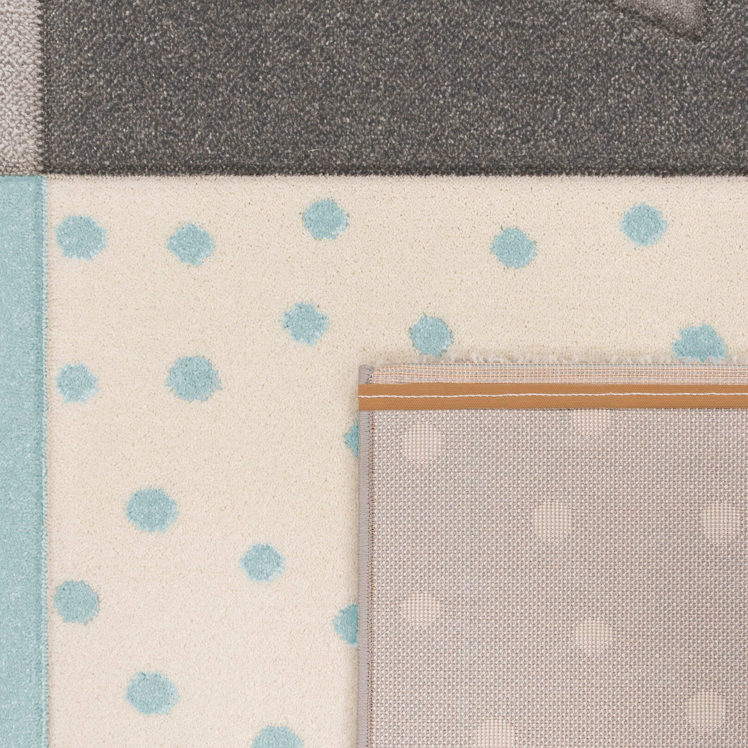 Paco Home Kinderteppich »Cosmo 340«, rechteckig, 17 mm Höhe, Kurzflor, Pastell-Farben, 3D Effekt, Motiv Berge, Punkte & Sterne