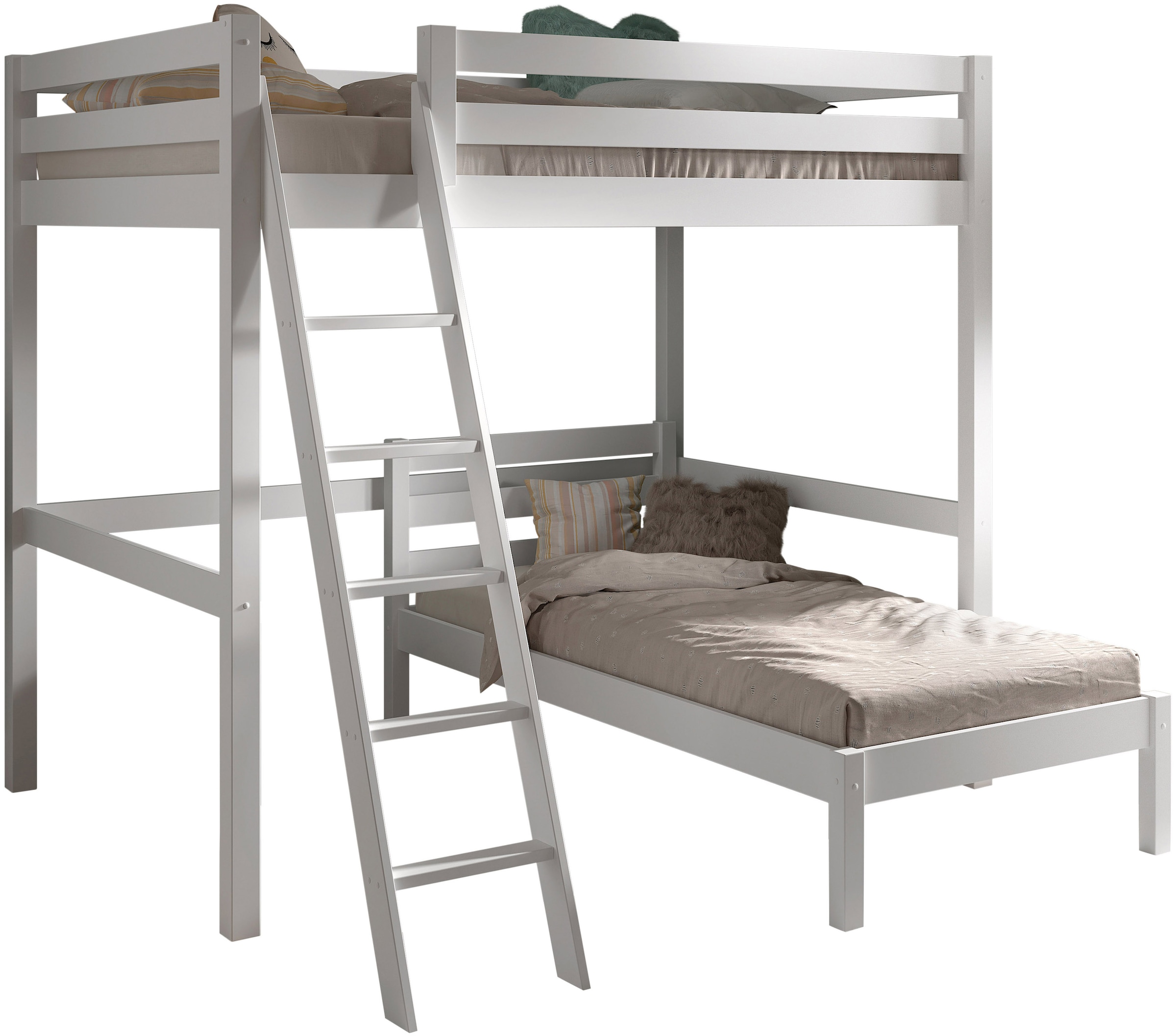 Vipack Hochbett "mit 2 Liegeflächen 140+90/200 Made in Europe, Kiefer massi günstig online kaufen