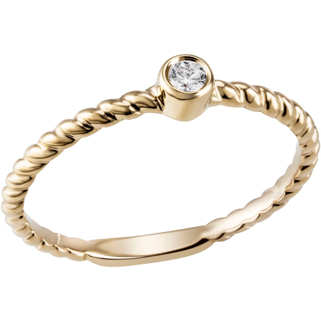 Firetti Fingerring »Schmuck Geschenk Gold 585 Goldring Vorsteckring«, mit Brillant