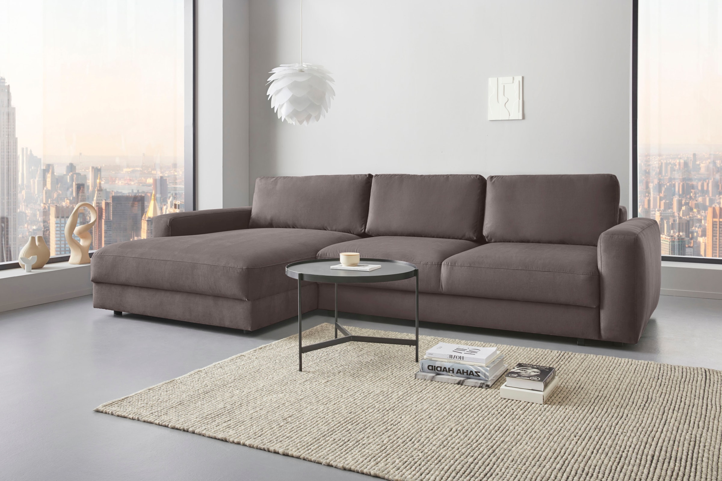Home affaire Ecksofa "Bloomfield, bequem und elegant, Breite 303cm, L-Form" mit Bettfunktion und Bettkasten, Unser Dauertiefpreis