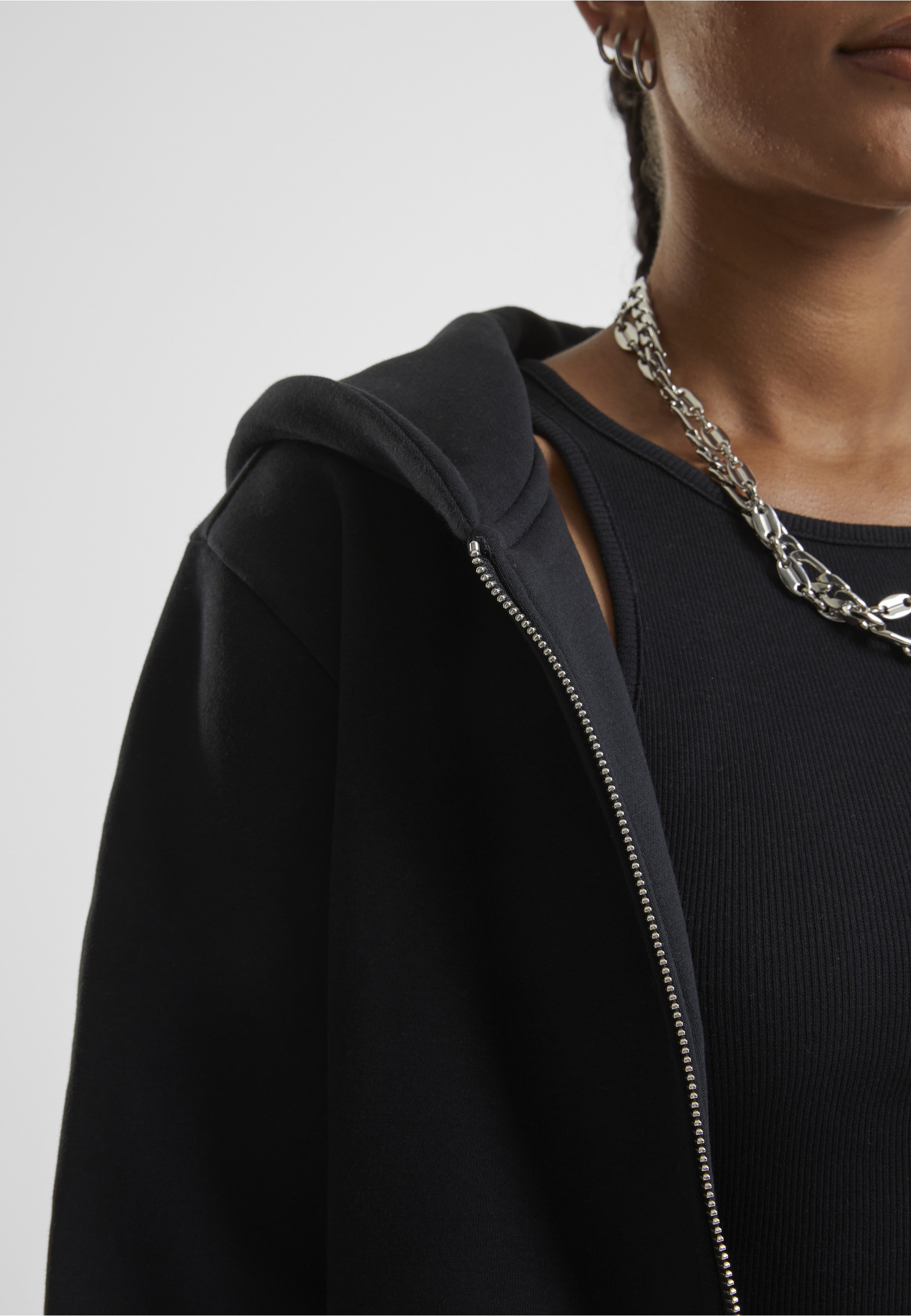 URBAN CLASSICS Cardigan »Urban Classics Ladies Fluffy Zip Cardigan« 1