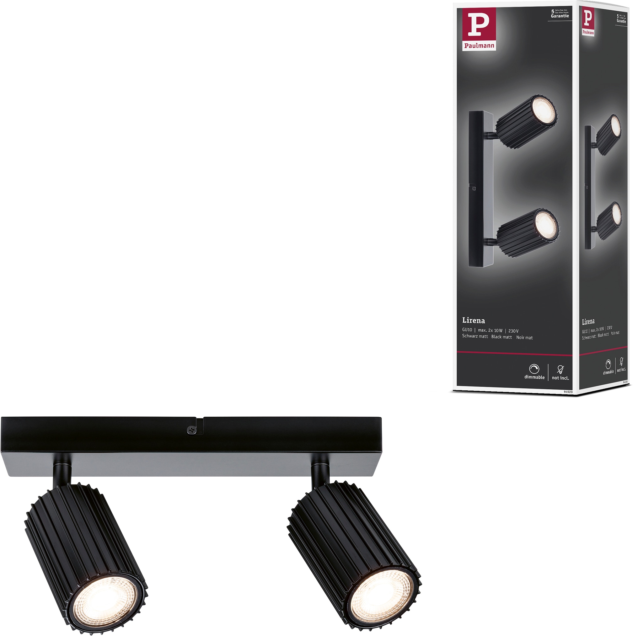 Paulmann Deckenspots »Lirena Schwarz 230V Metall« GU10 Dimmbar