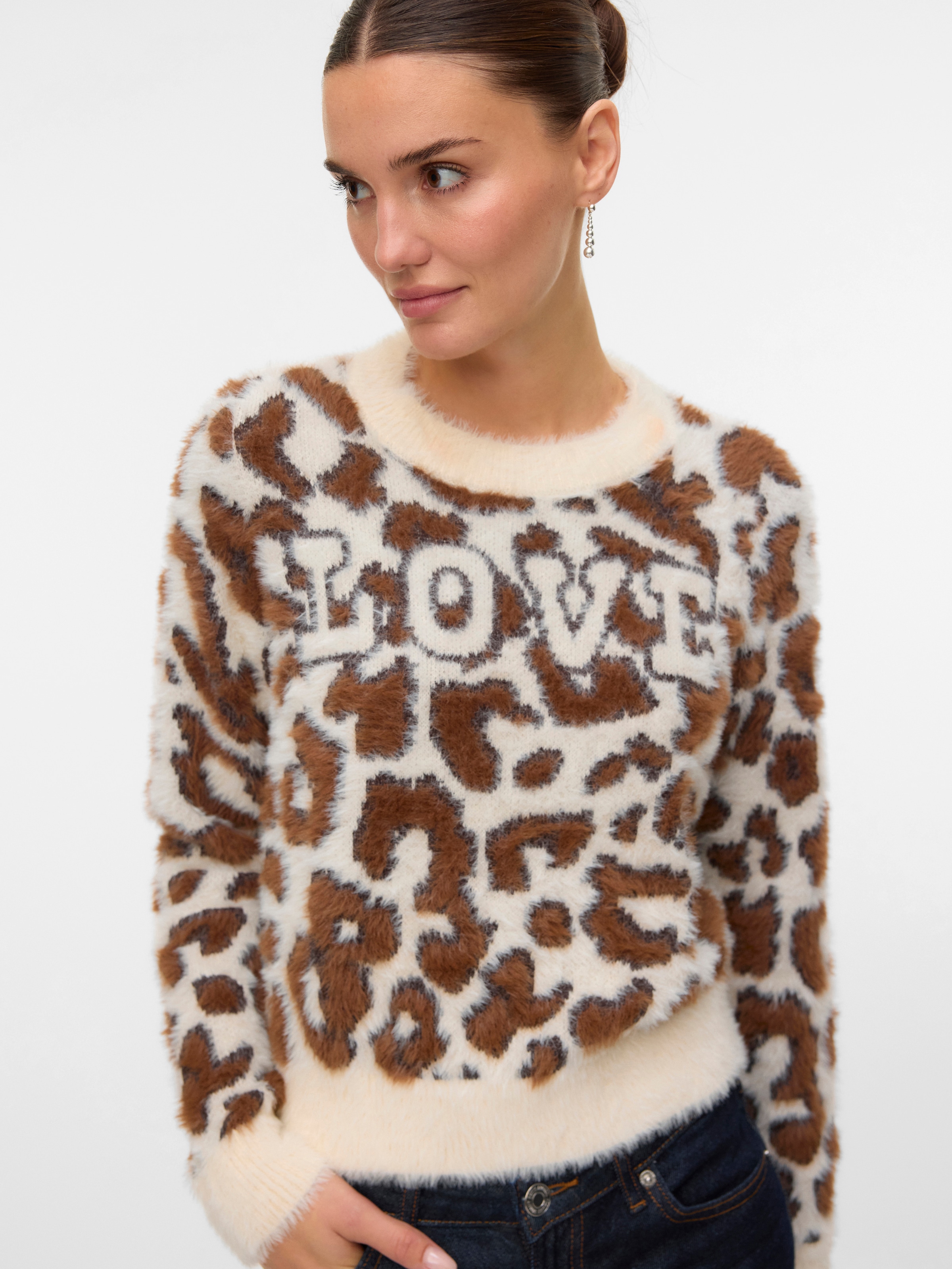 Vero Moda Strickpullover "VMJUNGLE LS O-NECK PULLOVER BOO" günstig online kaufen