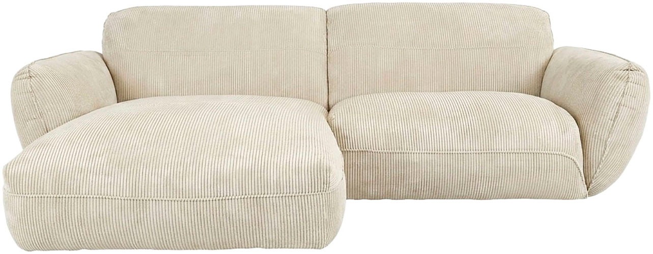 TRENDMANUFAKTUR Ecksofa »Be Chilled, modernes Lounge-Design mit stilvoller Kedernaht« mit softem Sitzkomfort, in hochwertigem Cord mit weicher Haptik