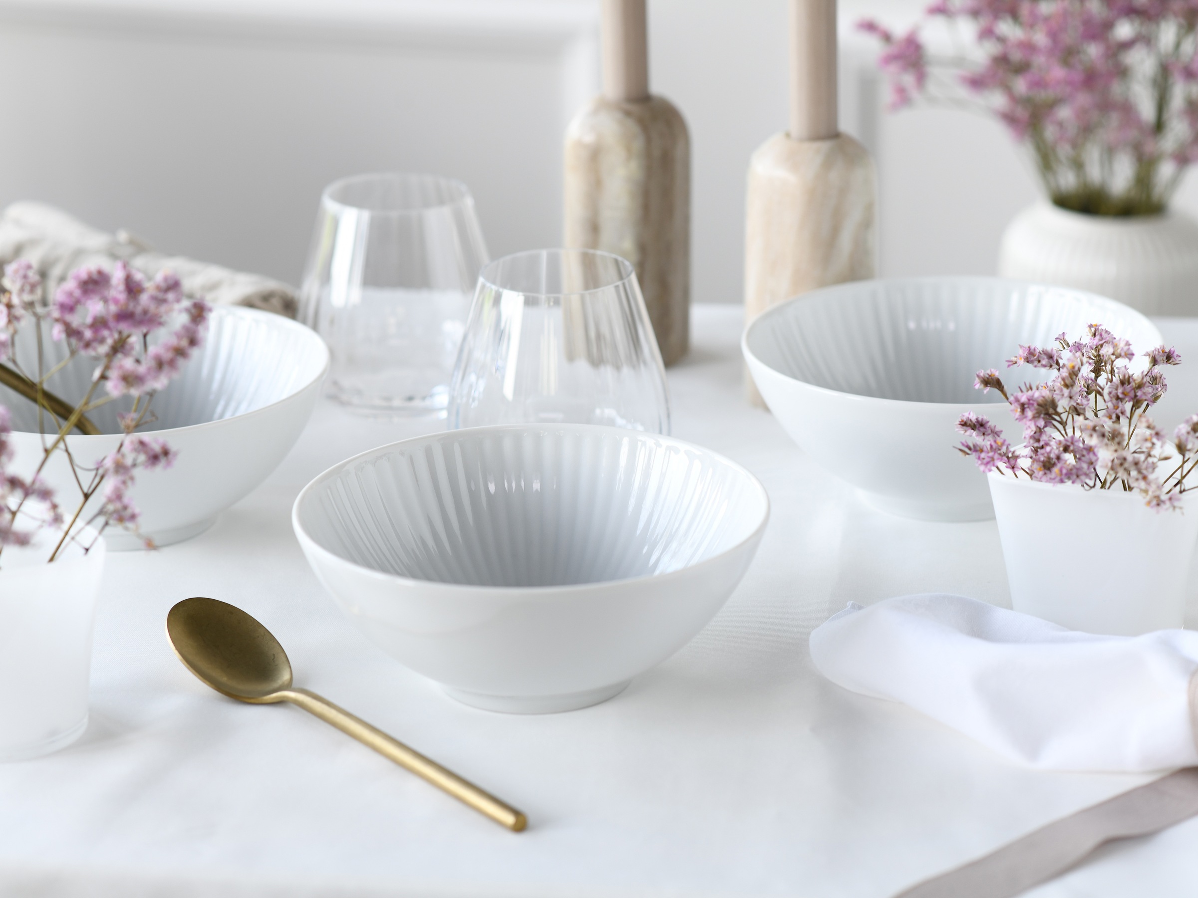 CreaTable Müslischale »Valencia, Mehrzweckschale 6-tlg«, 6 tlg., aus Porzellan, Elegant, Boho Chic