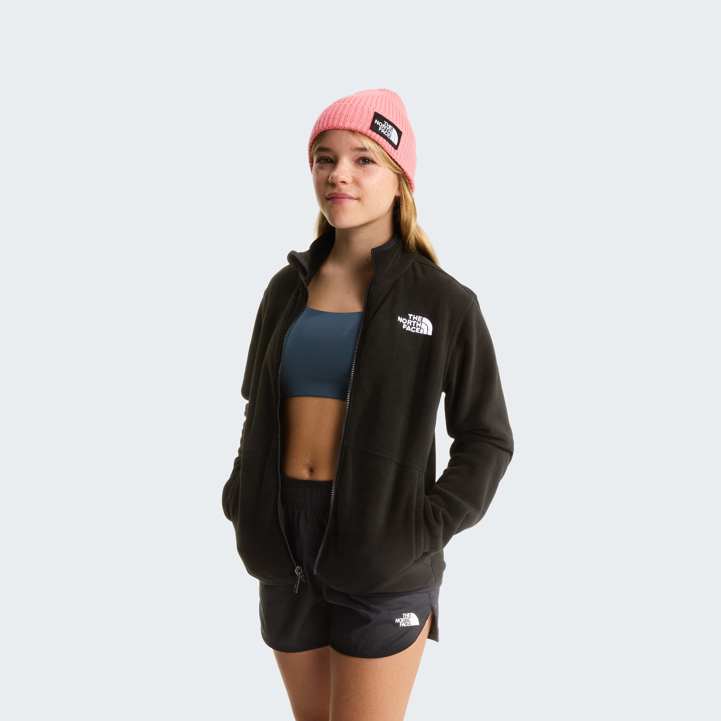 The North Face Fleecejacke »TEEN GLACIER FZ ZIP IN JACKET« mit Zip-In-Funktion, weiches Material, aus Polyester, normaler Schnitt