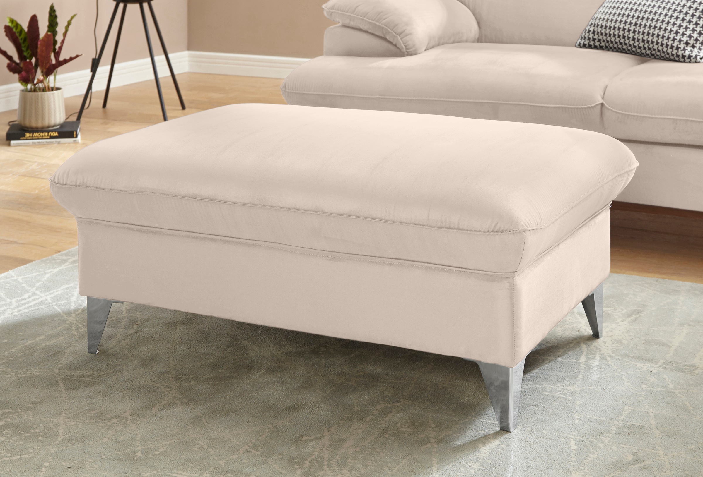 COTTA Polstergarnitur »Caluso L-Form«, (2 tlg.), Set bestehend aus: Ecksofa mit Kopfteilverstellung & Hocker
