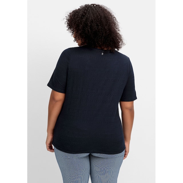 Black Friday Sheego T-Shirt »Große Größen«, mit Jacquardmuster, leicht  tailliert | BAUR