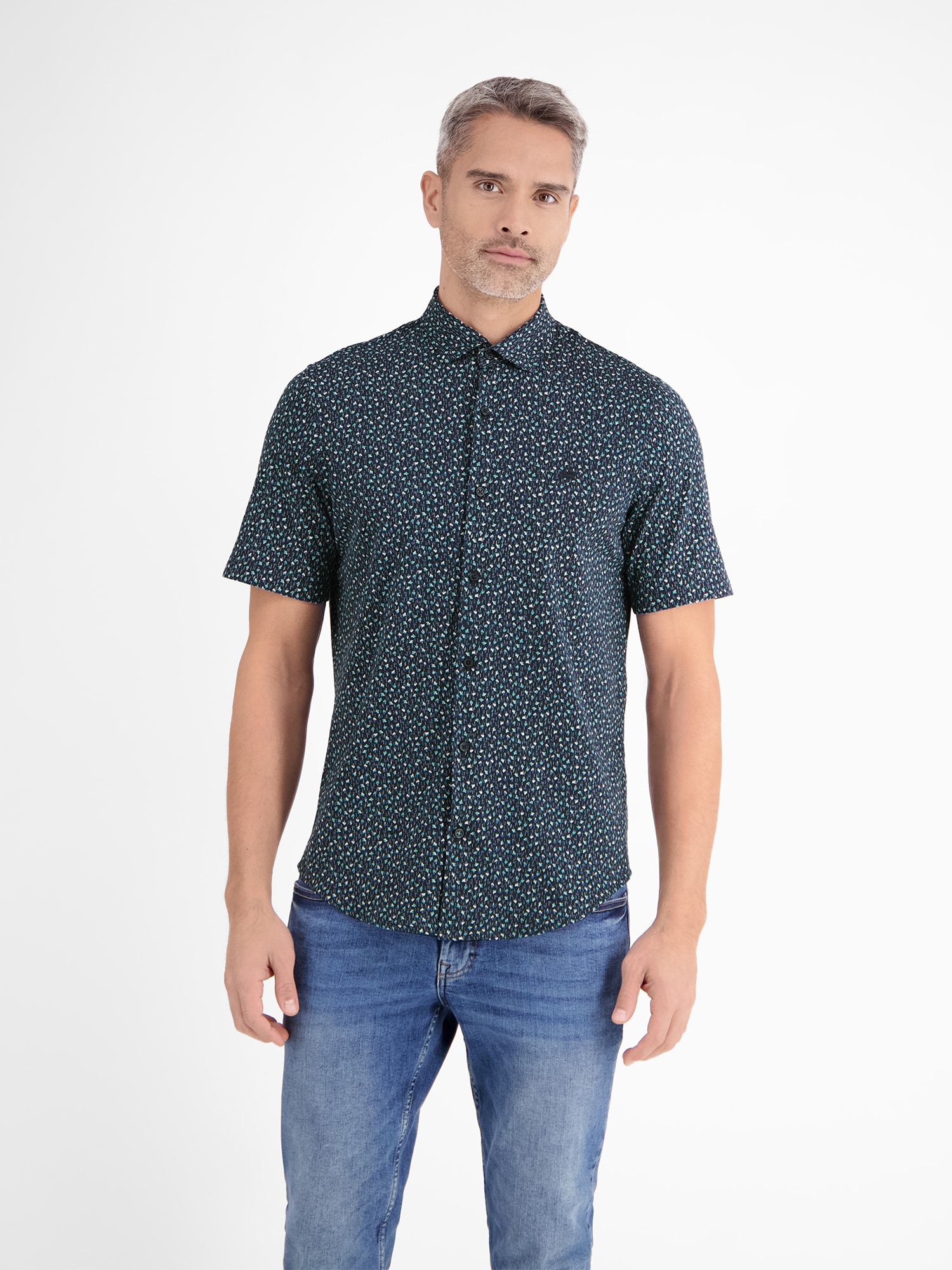 LERROS Kurzarmhemd "Jerseyhemd für Herren, sommerlich gemustert" günstig online kaufen