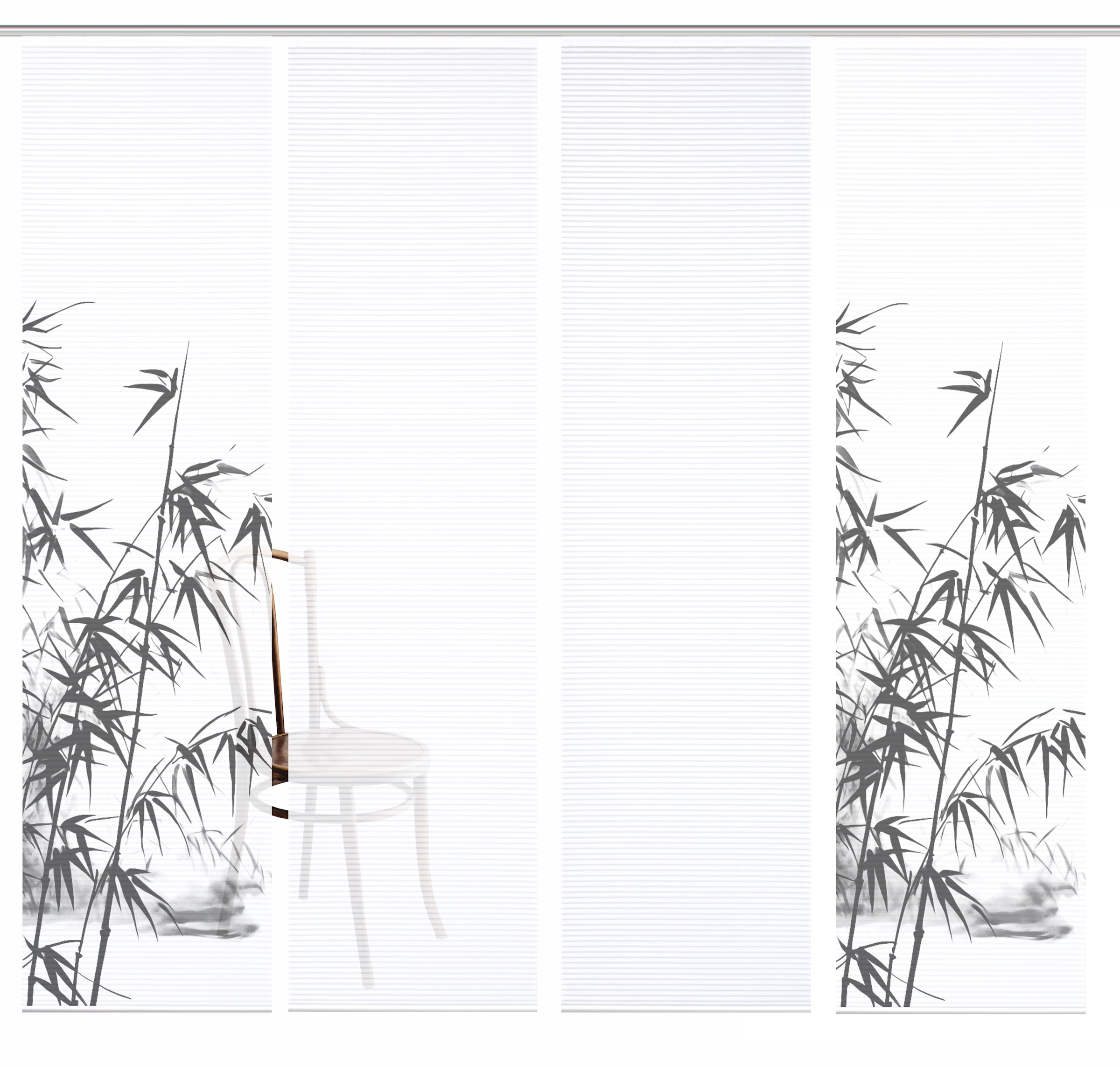 HOME in green Schiebegardine »RUFUS« Paneelwagen 4 Stk. tlg. Bambusoptik, SET, recycelt, Digitaldruck