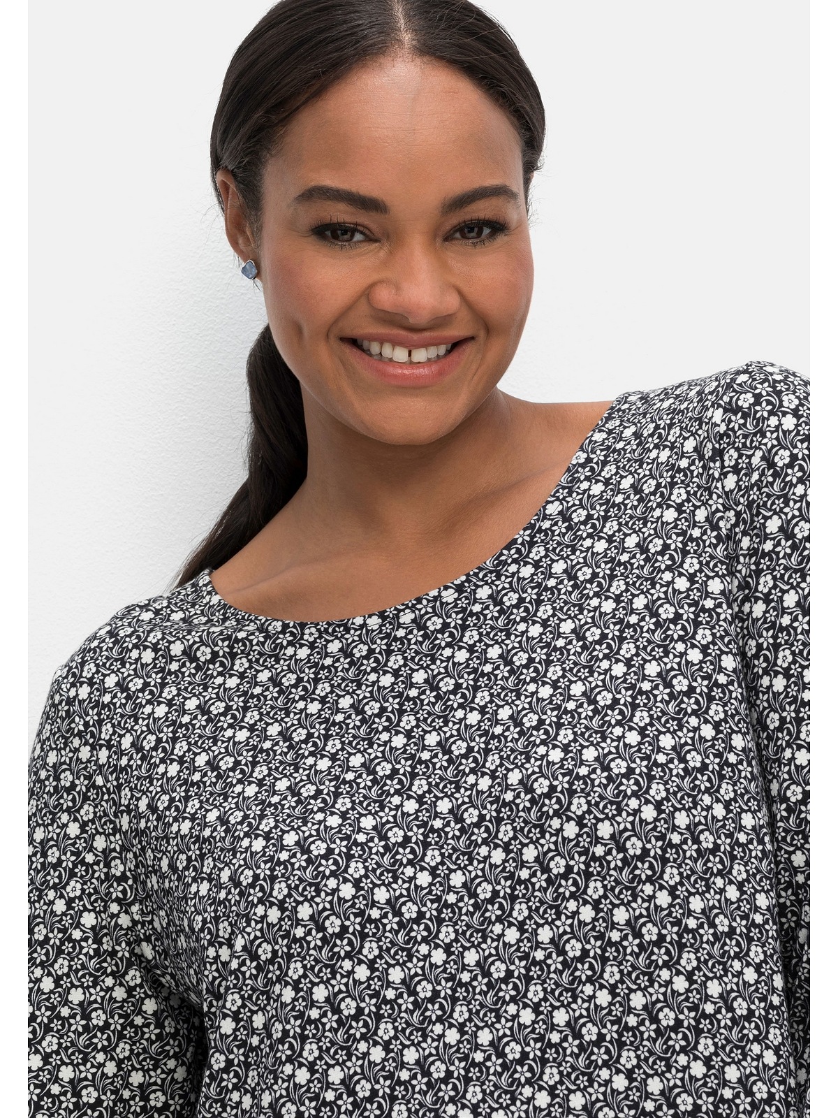 Sheego Shirtkleid »Große Größen«, mit Blumendruck, legere Form online  bestellen | BAUR