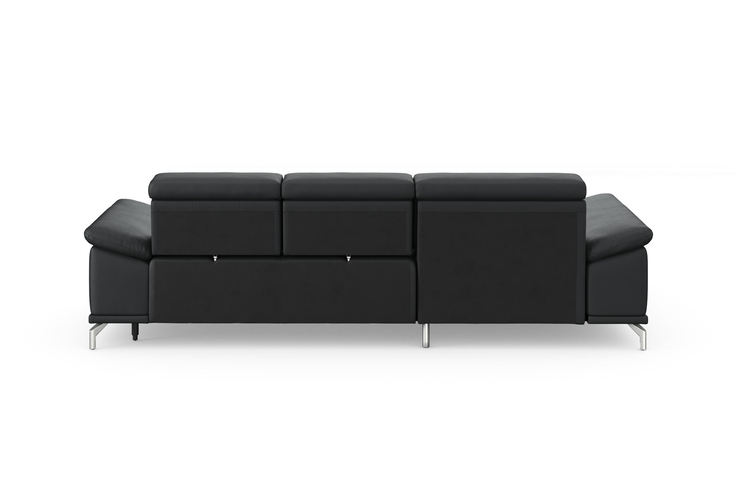 sit&more Ecksofa »Cabrio L-Form, mit Sitztiefenverstellung, Arm- und Kopfteilverstellung«, 2 Nierenkissen, Federkern, optional Bettfunktion und Stauraum